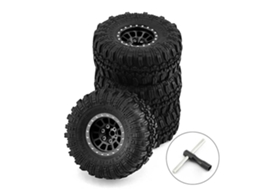 Preto 24pcs 1.0" Cubo Liga Alumínio Pneus Roda Wasteland Escalada 1/18 Trx4m Scx24 Fms Fcx18 Fcx24 Furitek Fx118 Peças Rc MDUG