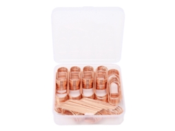 66 Clips de Metal para Canetas Antideslizantes e Antirrobo, Clips Portacanetas para Cadernos, Escritório e Escola, Cor Rosa Dourado