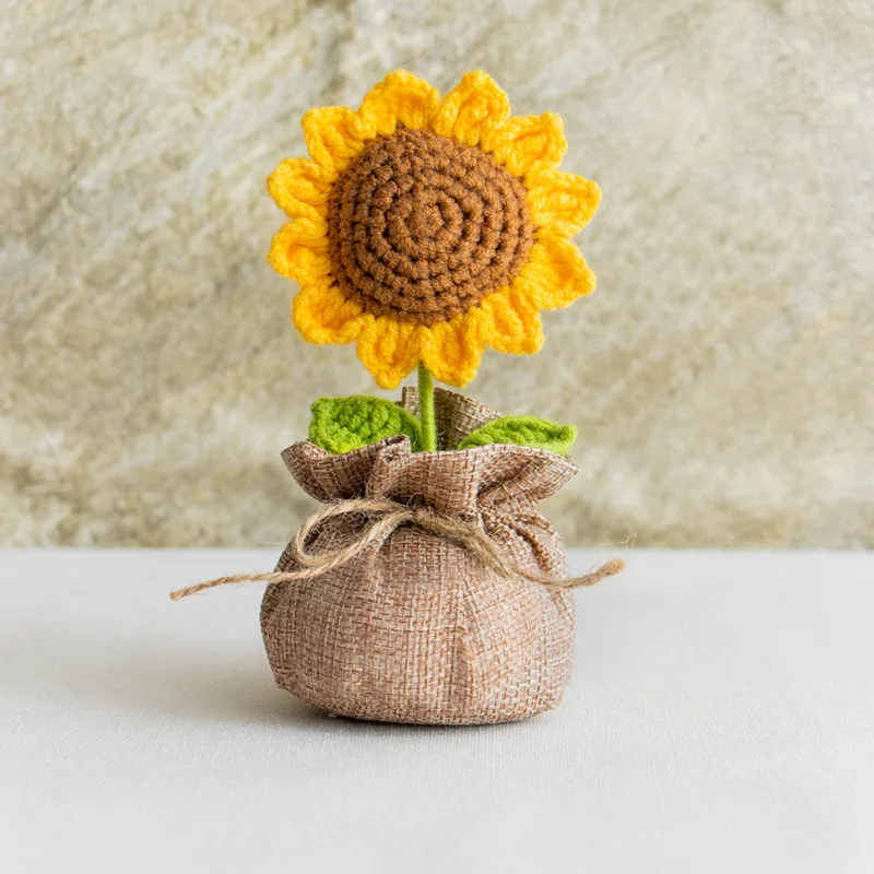 Plantas Fofas Em Vasos De Crochê Com Flores