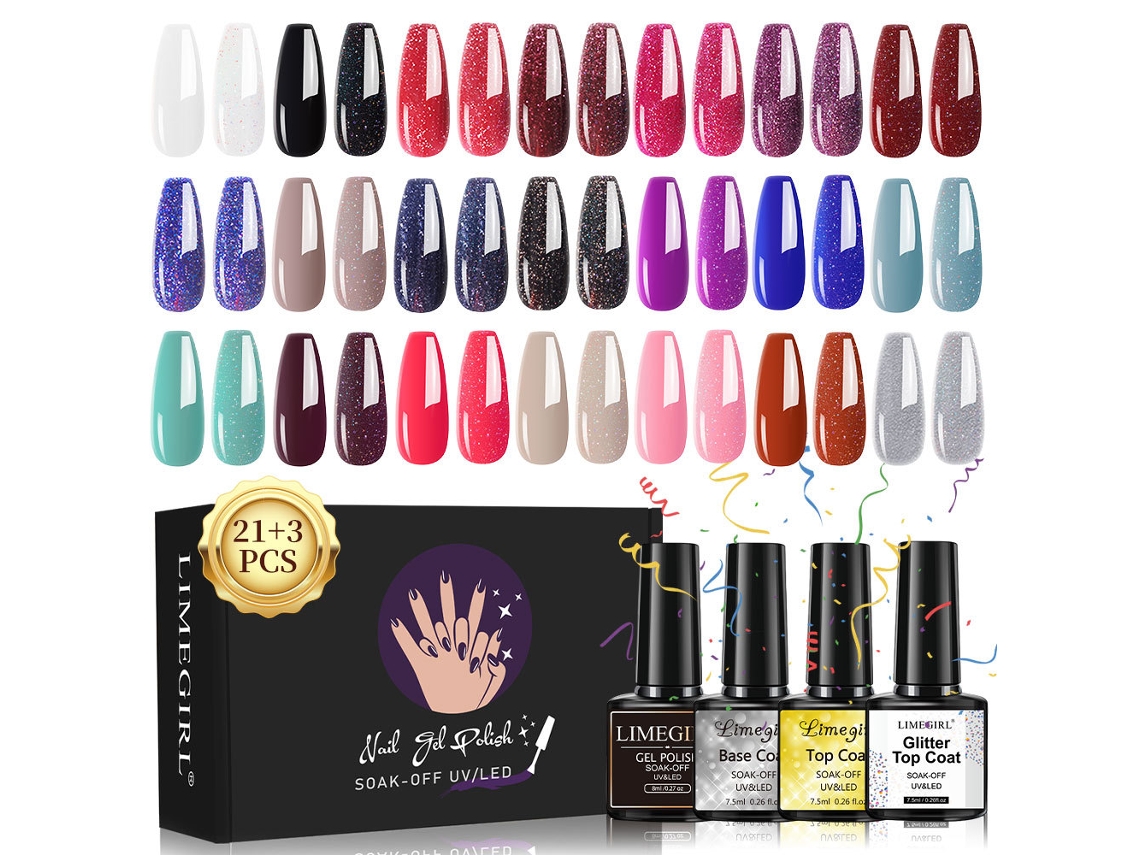 Conjunto De Esmaltes Em Gel Com 21 Cores, Esmalte Em Gel Funcional, Gel Uv, Sem Enxágue.cn128-2