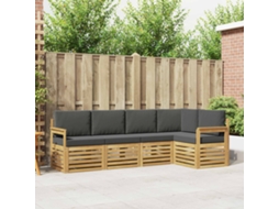 Vidaxl Conjunto De Sofás Para Exterior 5 Unid. Branco E Antracite