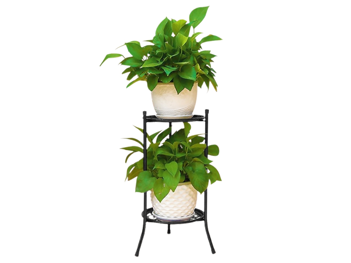 Suporte De Vasos De Plantas De Ferro Duas Camadas Interior Exterior