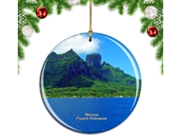 Baía de Opunohu, Moorea, Polinésia Francesa, Enfeite de Árvore para Pendurar, Decoração, Cidade e Viagem
