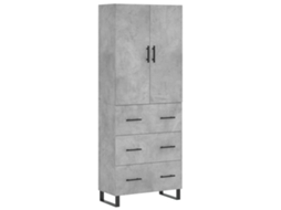 Armário Alto 69,5x34x180 Cm Madeira Derivados Cinza Cimento MAISON EXCLUSIVE