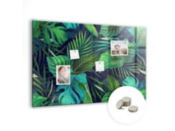 Quadro De Vidro Magnético Folhas Exóticas Para O Quarto Das Crianças Espelharte (90x60 Cm)