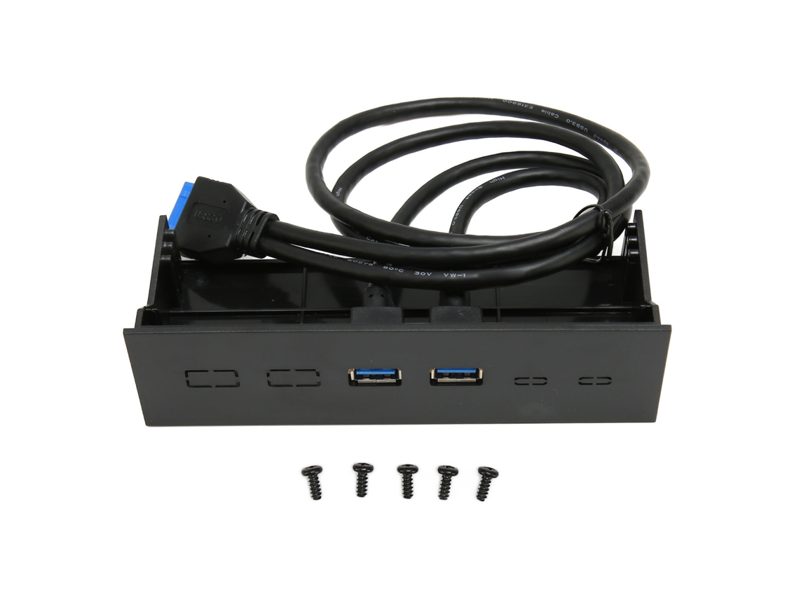 Painel Frontal De 5,25 Polegadas Com 2 Portas Usb 3.0 E Compartimento Para Unidade Óptica De 19 Pinos Para Gabinete De Computador Pc. Aquaforge
