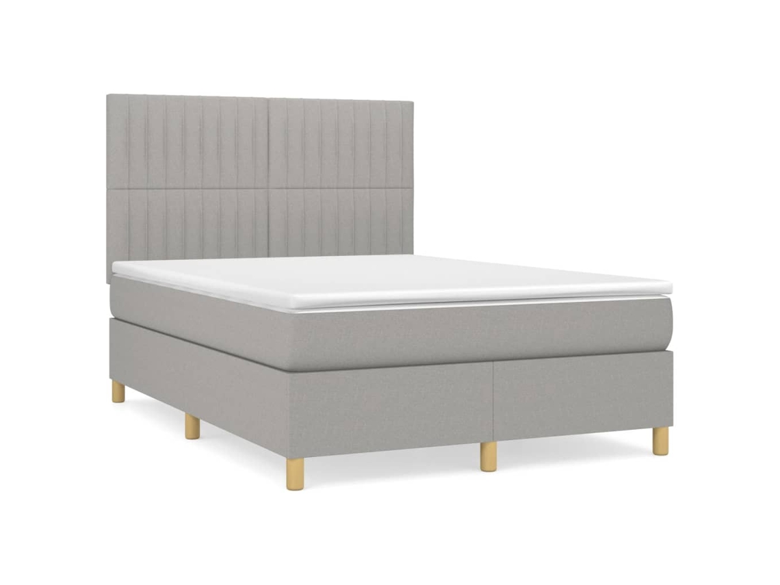 Box Spring Bed, Box Spring Beds Vidaxl Cinzeto Tecido (140 X 200 Cm)