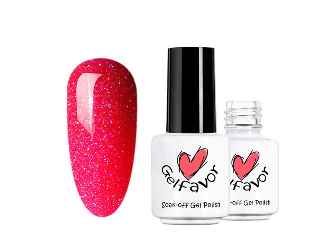 Esmalte Gel Removível Glitter 7ml (duradouro, Removível, Rainbow Tons) + Eoocoo
