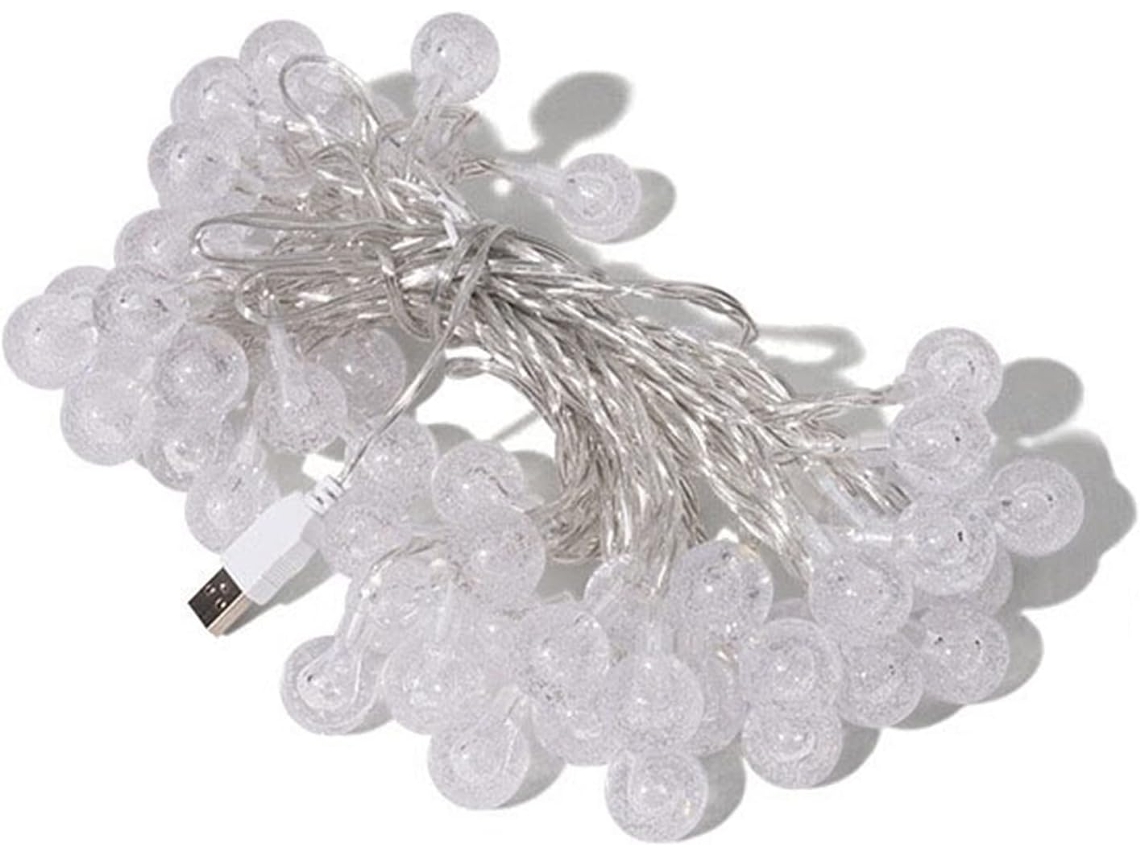 Cordão De Luzes Led Com 80 Leds, Fio Cobre Resistente Às Intempéries