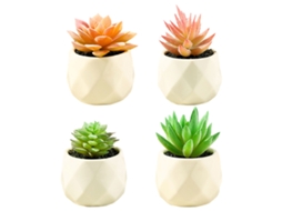 4 Peças de Flores Falsas Suculentas Bonsai Decoração Criativa Vaso de Flor Artificial RNEMITERY