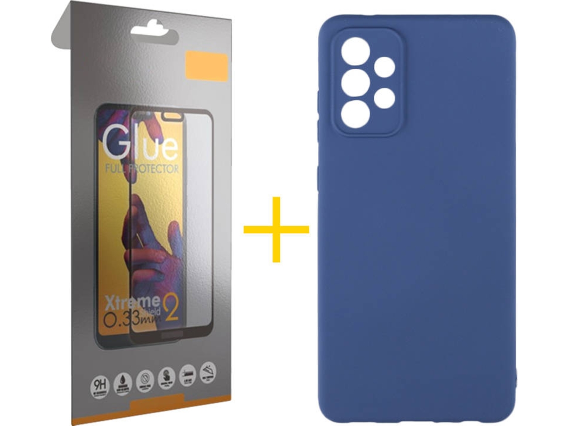 Capa e Película de Vidro Full Samsung A32 5G SKYHE Silicone Líquido Azul