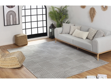 Tapete Relevo Exterior e Interior Terraço Varanda Cozinha 120X170 Cm Cinzento SURYA