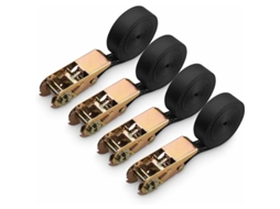 Conjunto De 4 Cintas Amarração Com Catraca, Cintas De Poliéster Para Motocicleta, Carro, Bicicleta E Reboque, Capacidade De 800 Kg, 6 M X 25 Mm