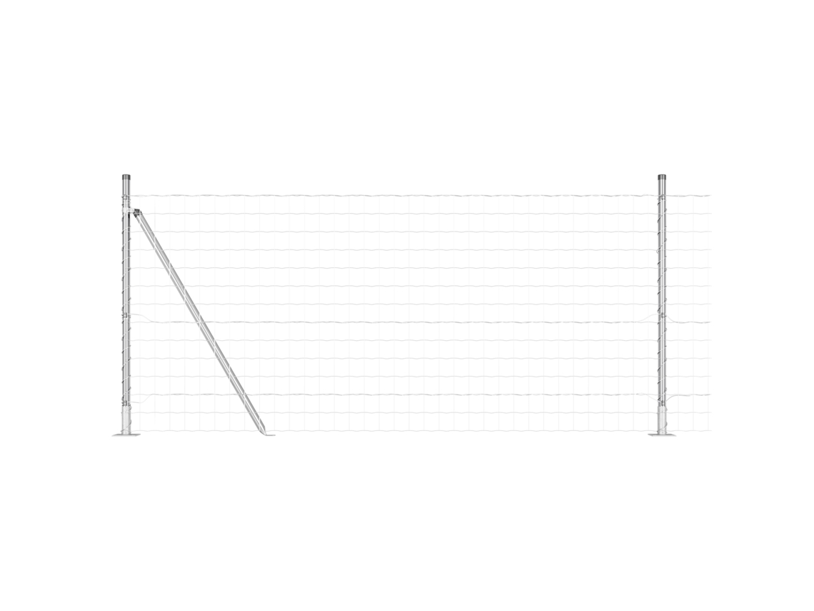 Conjunto 1 Cerca Externa Vidaxl Prateado Aço (10 X 0,8 M)