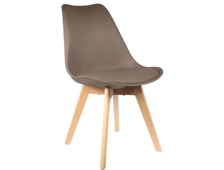 Cadeira HOME DECO FACTORY Escandinavo (Bege - Madeira - 48.10x51x82.50 cm)