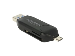 Leitor De Cartão Delock Micro Usb Otg Usb 3.0 Um Leitor De Cartão Macho Usb 2.0 Usb 3.0 Slowmoose (ms, Mmc, Sd, Microsd, Sdhc, Sdxc)