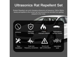 Repelente Ultrassônico de Roedores 15-36khz com Luz | S/MARCA