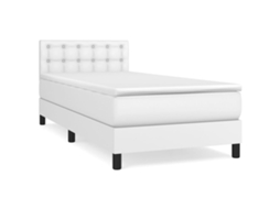 Cama com Molas Couro Artificial Branco MAISON EXCLUSIVE 90x190 cm