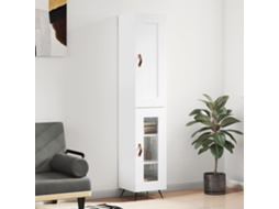 Armario alto 34,5x34x180 cm Madera procesada Blanco brillante