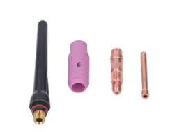 Accesorios Para Soplete De Soldadura Tig: Boquilla Cerámica, Coletera De Electrodo, Tapa Posterior Larga Y Kit De Conectores