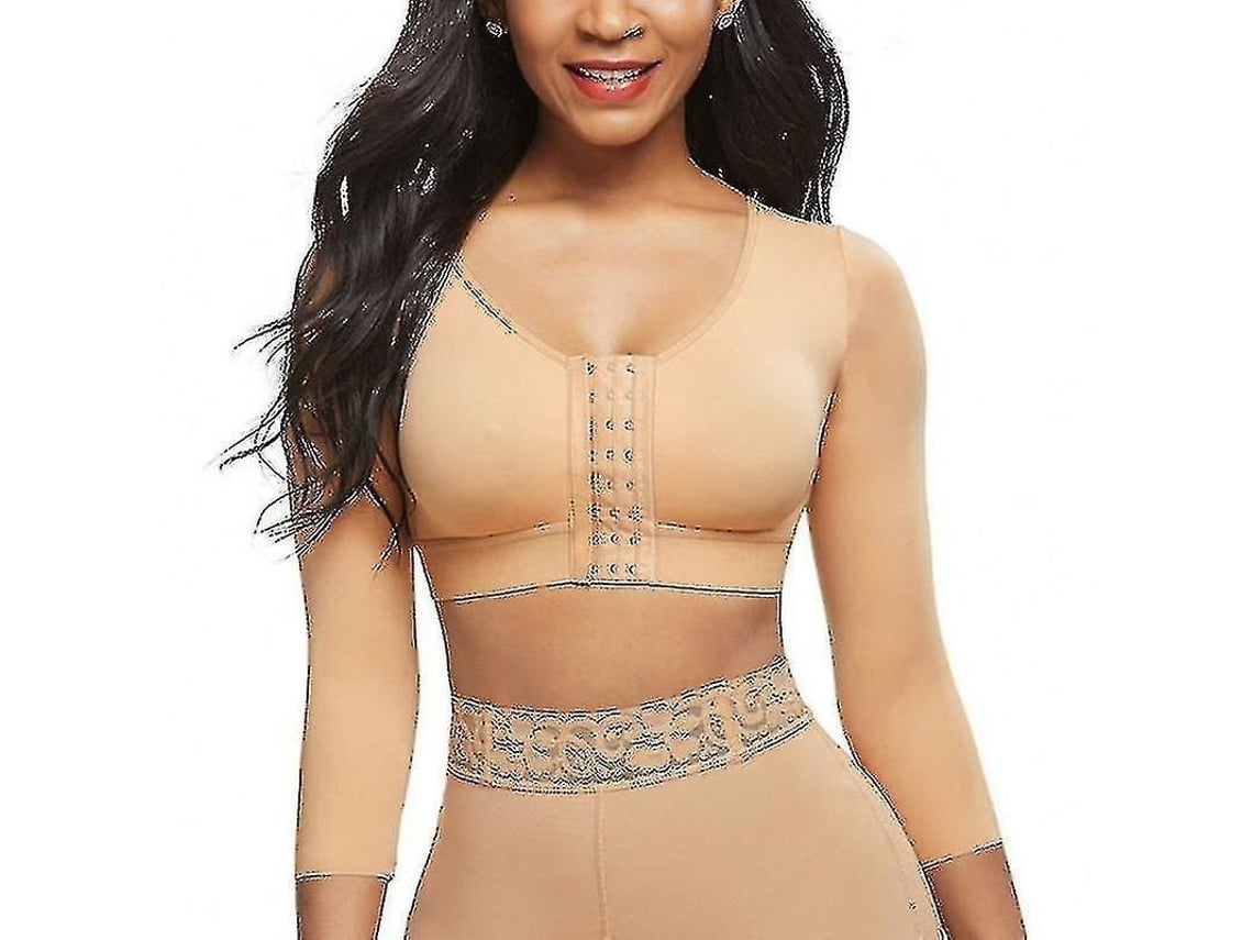 2026 shapewear para Mulher com Manga 3/4, Faja de Compressão Frontal, Corretor de Postura e Suporte Pós cirúrgico