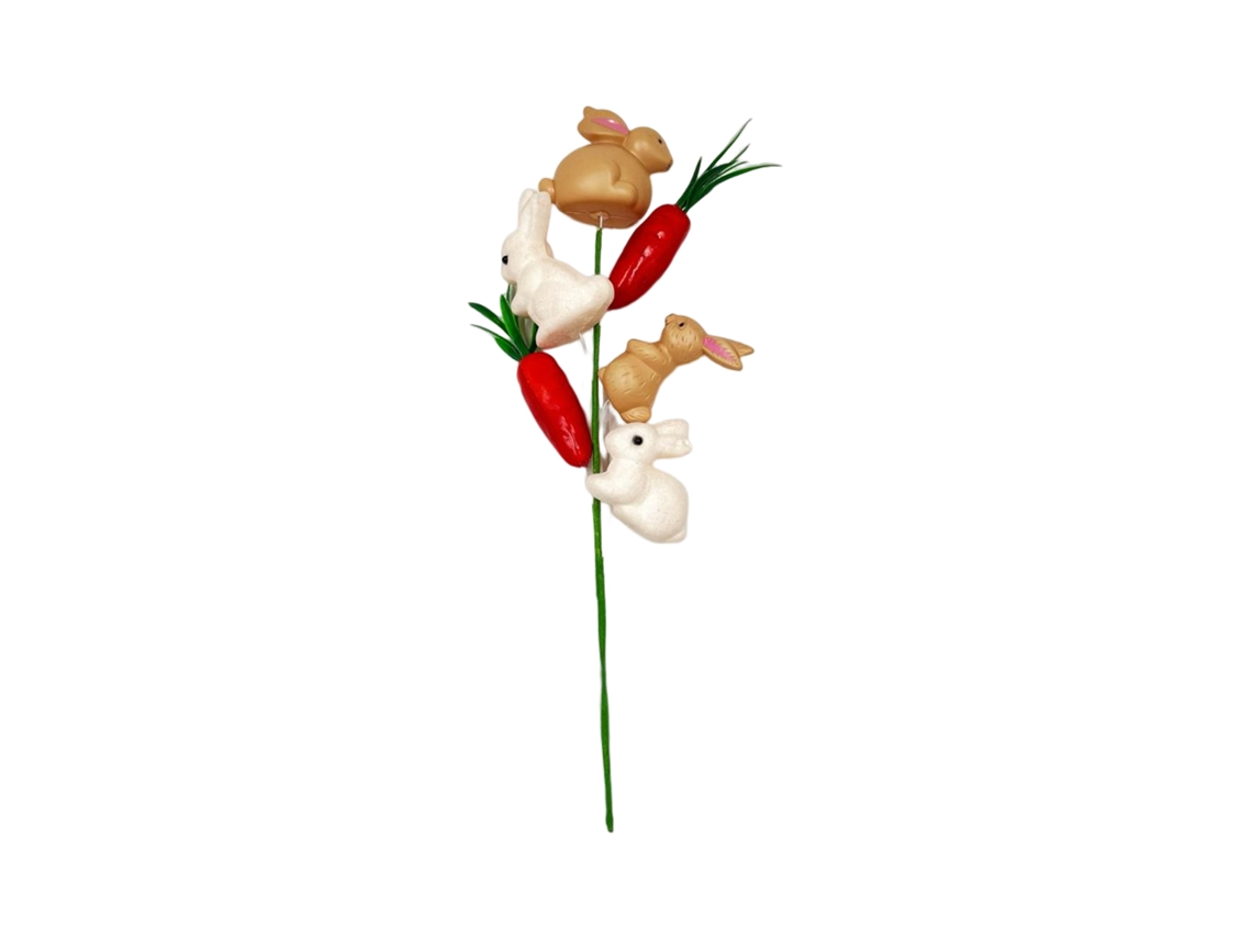 Decoração de Páscoa com Ramo de Flores e Coelho LAXISCREED