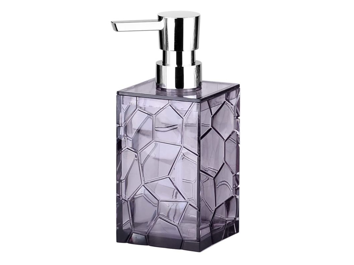 2026 dispensador de Jabón/loción Acrílico Transparente Poligonal Elegante para Baño (morado)