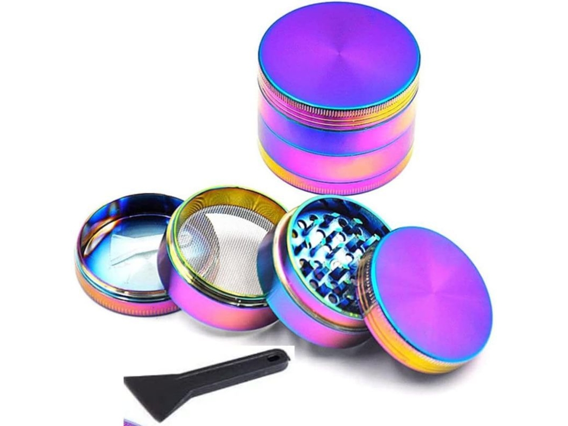 2026 moedor de Ervas Metal 4 Camadas Liga de Zinco 50mm para Ervas Secas e Especiarias Rainb Xmk