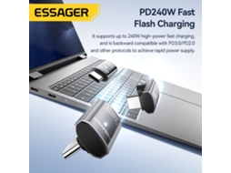Adaptador Usb 4.0 Essager Es-otg31 Com Transferência De Dados De 40 Gbps, Carregamento Rápido Pd De 240 W, Saída De Vídeo 8k