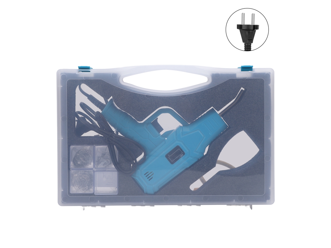 Kit de solda plástica de 120 W: Pistola de solda com eletrodo revestido para reparo de para-choques de carros, 220 V (padrão europeu).