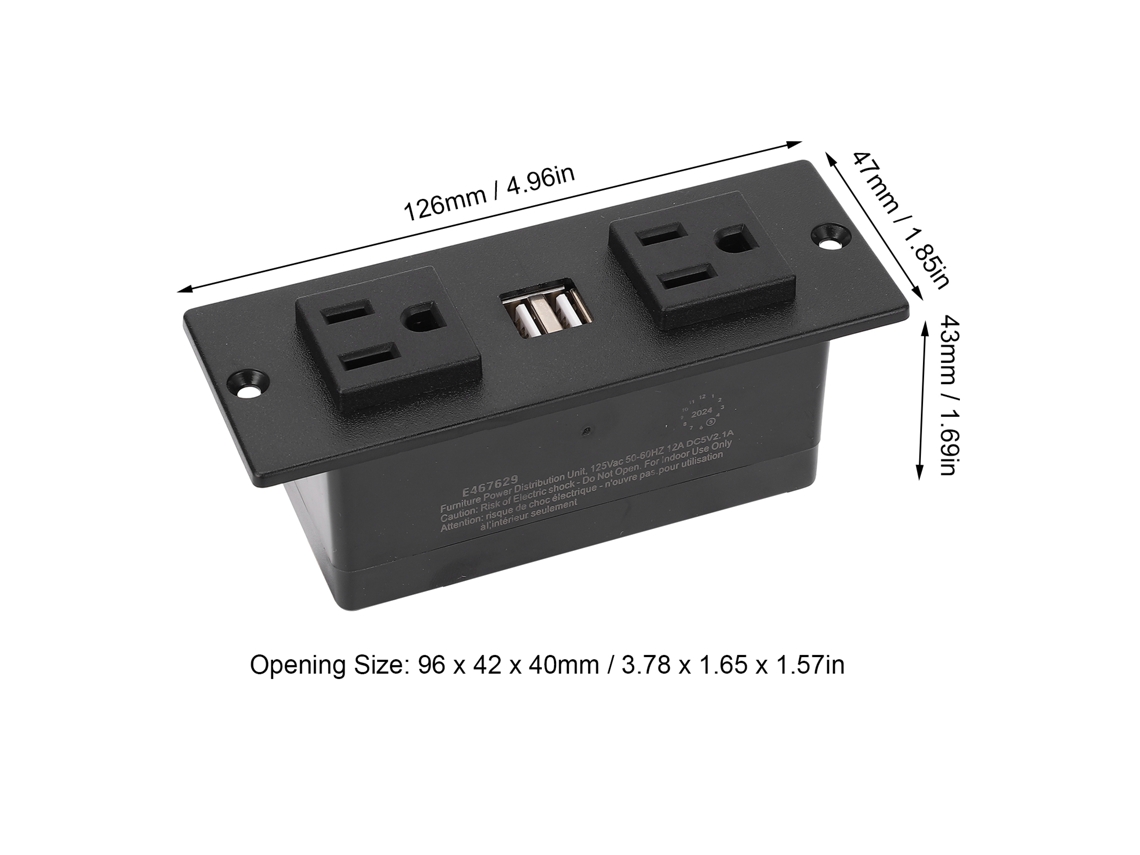 Tomada Embutida Com 2 Tomadas Ac E 2 Portas Usb