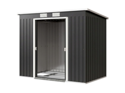 Galpão de Jardim 2,4 m² S/MARCA 213x130x172 cm com porta de correr, telhado inclinado, cinza