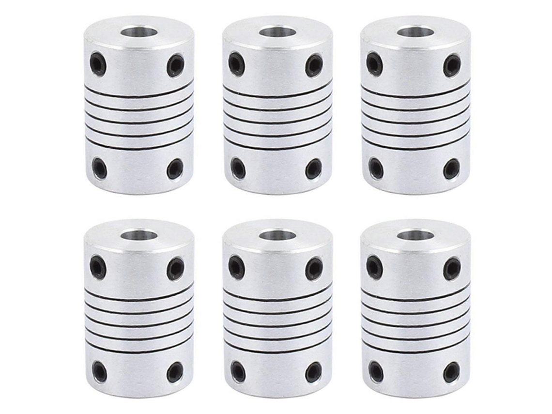 6pcs 6mm To 8mm Shaft Coupling 25mm Length 18mm Diameter Stepper Motor Coupler Aluminum Alloy Joint Connector