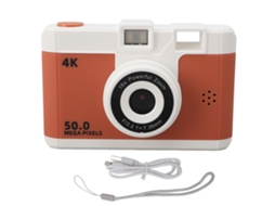 Câmera Digital 50mp 1080p Com Câmeras Duas Frontal E Traseira, Zoom Digital 8x, Tela De 2.4 Polegadas, Bateria De 800mah, Marrom