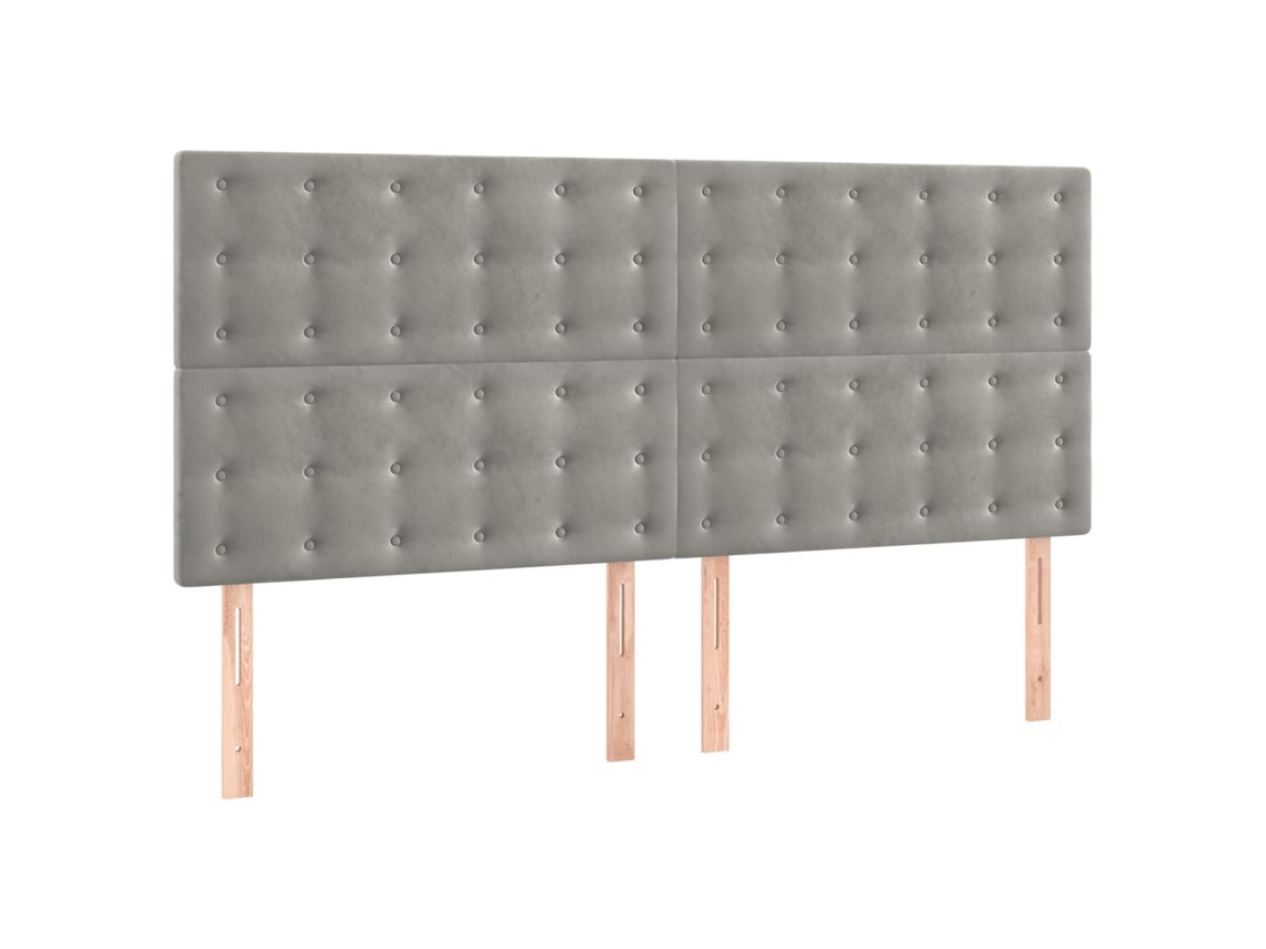 Cabeceira Cinza Claro 180x5x118/128 Cm Veludo MAISON EXCLUSIVE