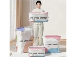 Conjunto De 3 Sacos Armazenamento A Vácuo 3d, Compressão Sem Bomba Para Edredons, Cobertores E Roupas.