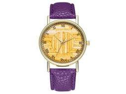 Reloj De Muñeca Analógico De Dial Redondo De Cuarzo Moda (morado)
