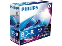 Blu-Ray PHILIPS Recordable 25 GB 6x Jewel Case (5 unidades)