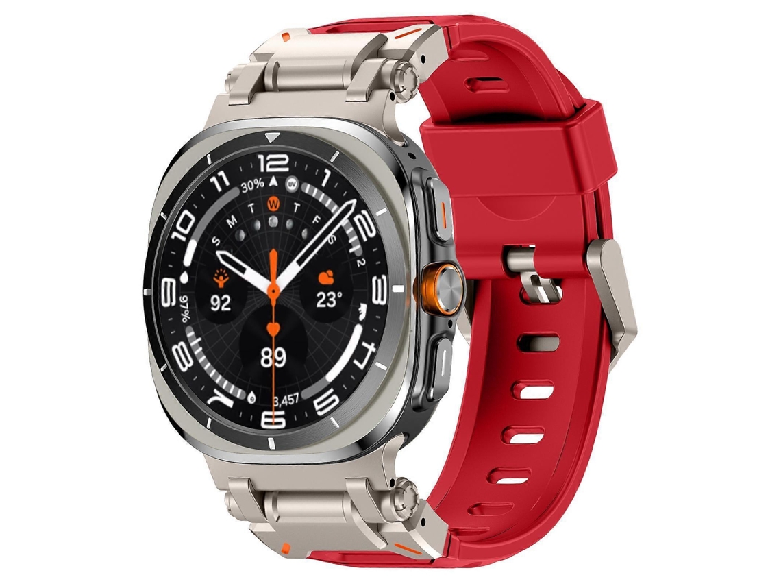 Pulseira De Borracha Fluorocarbonada Explorer Metal Head Para Samsung Galaxy Watch Ultra 47mm