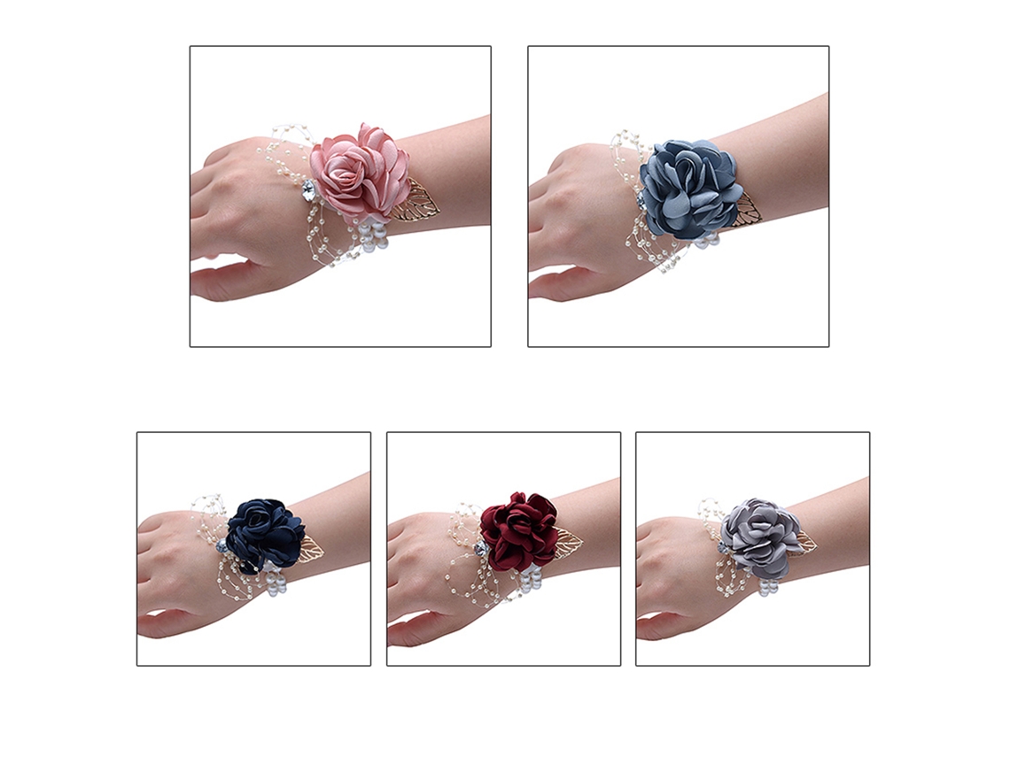 Pulseira De Flor (para Noivas E Madrinhas, Material De Rosa De Tecido) Eoocoo