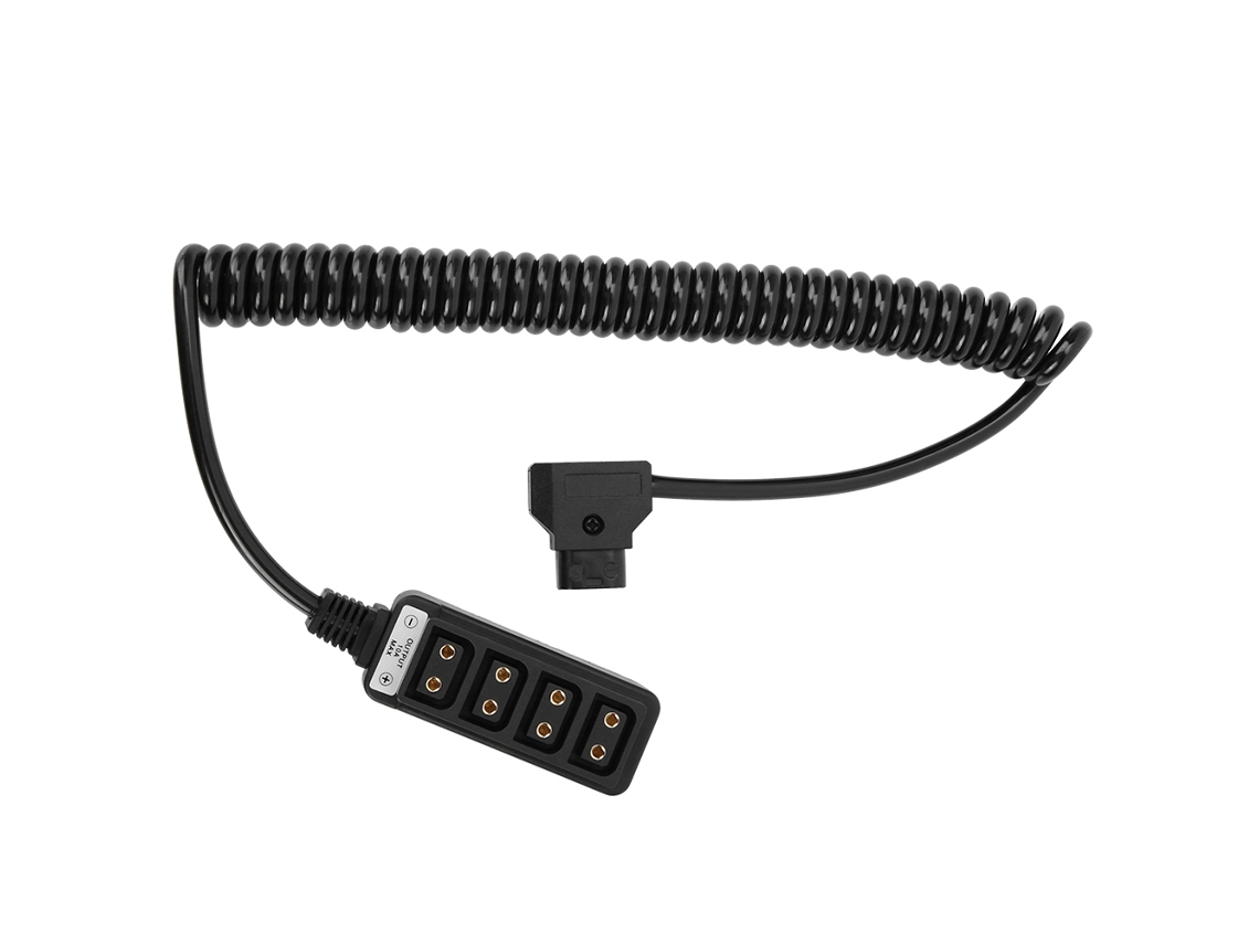 Photography Power Supply Camera 1 To 4 D Tap Splitter Cable LAXISCREED (spring Coiled Splitter Cable)