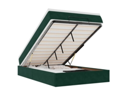 Estrutura de Cama Otomana com Colchão Veludo Verde Escuro MAISON EXCLUSIVE