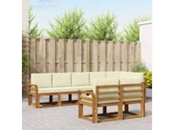 Vidaxl Conjunto De Sofás Para Exterior 8 Pcs Natural E Creme