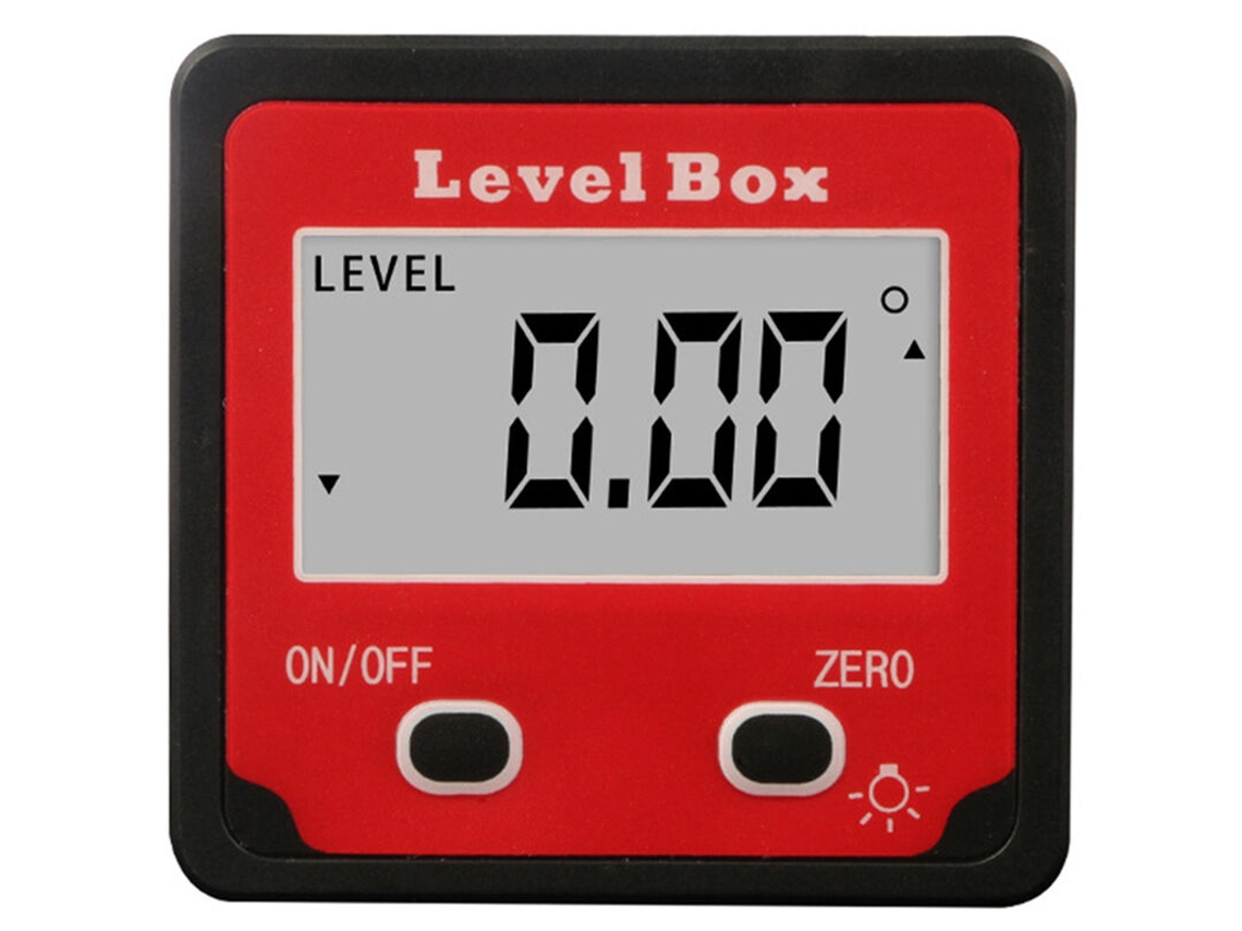 Caixa De Inclinação Digital, Transferidor Eletrônico De 4x90°, Lado Único, Com Moldura Magnética/alumínio, Vermelha Brilvibera