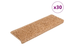 Vidaxl Tapetes De Escada 30 Peças 65x21x4 Cm Bege Com Borda Retangular