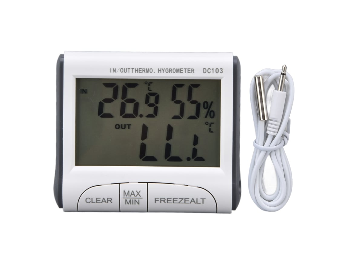 Higrômetro Digital Lcd Dupla Casa Plástico Worten