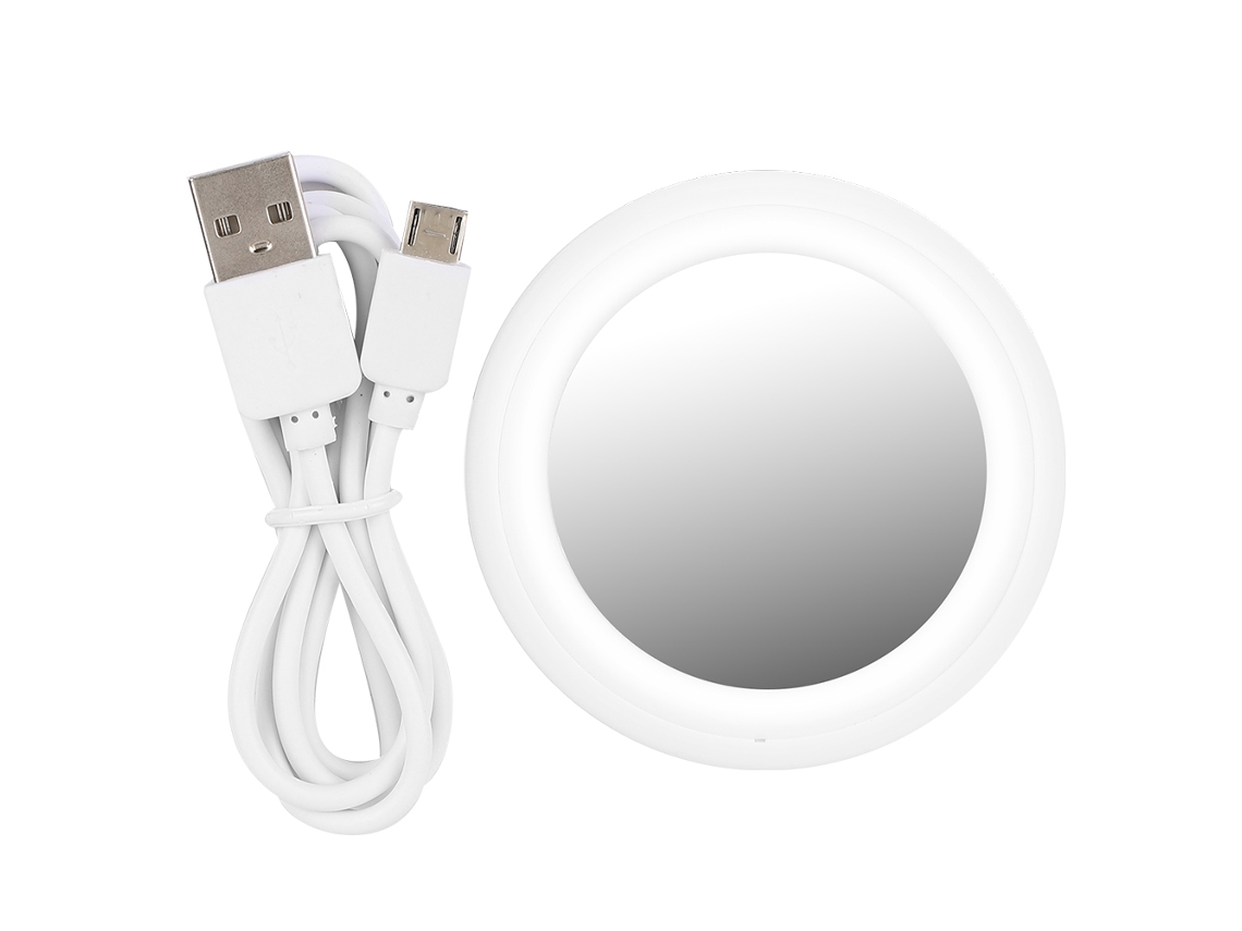 Espelho De Maquiagem Led Portátil Recarregável Usb