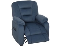 Poltrona Reclinável Elétrica 96x90x105cm Azul, Silenciosa, Memória, Pés, Controle, Usb | S/MARCA