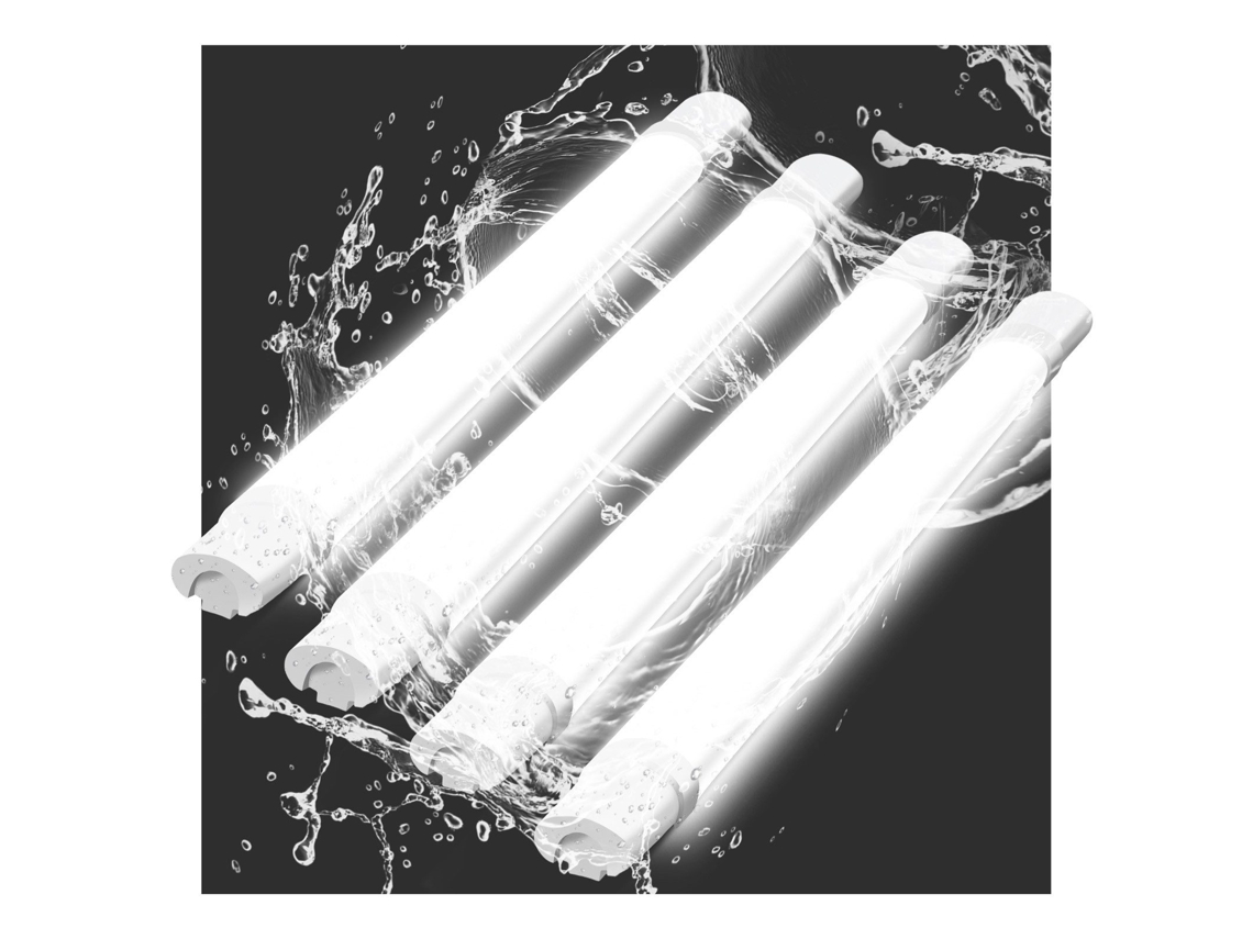 Nettlife Kit 4 Candeeiros De Teto Led Tubular 90 Cm 24 W 3000 Lm Ip65 Anti-humidade