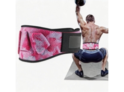 Cinto de levantamento de peso Digitallab S com suporte lombar para agachamento, camuflagem rosa.